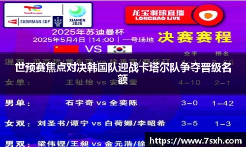 世预赛焦点对决韩国队迎战卡塔尔队争夺晋级名额